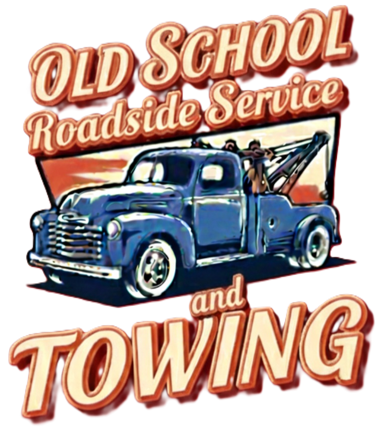 Old School Roadside Service And Towing Clear Logo
